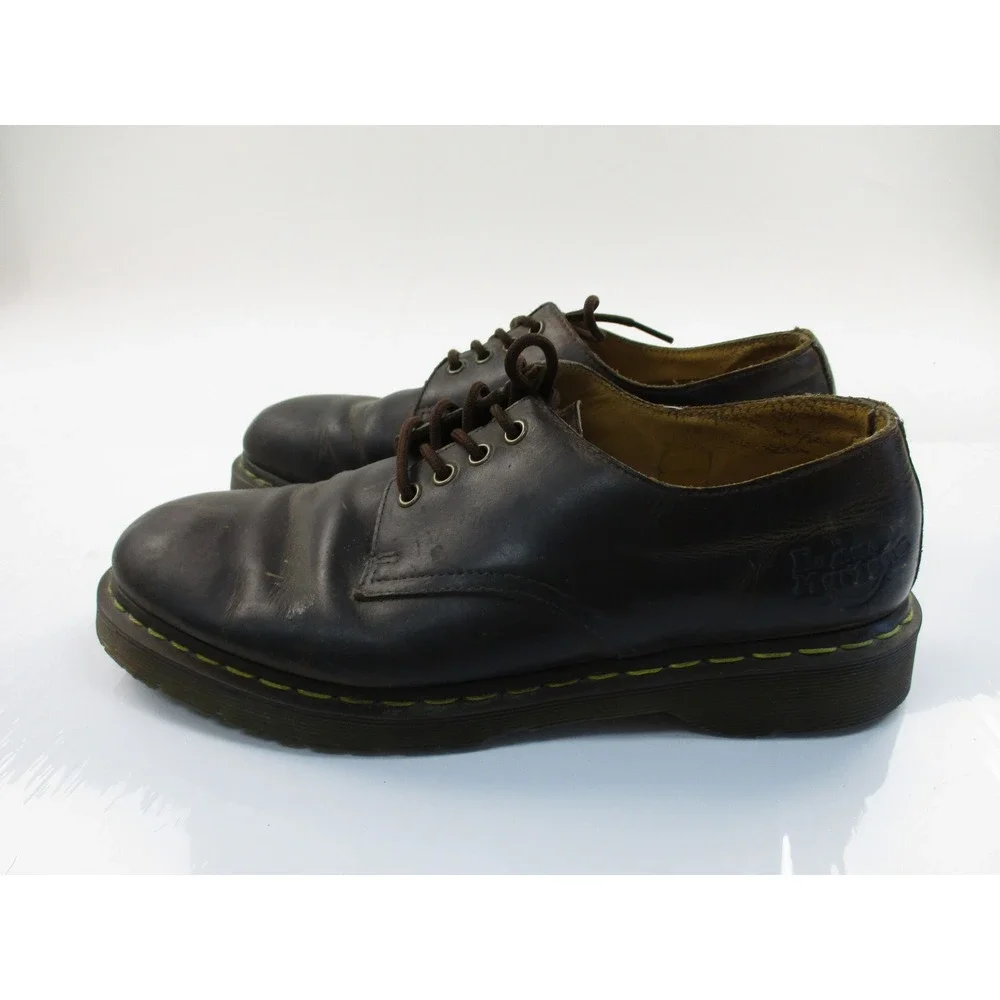 Dr. Martens Stanton Shoes Mens 11 Brown Leather 4-Eye Oxford AirWair Low Top